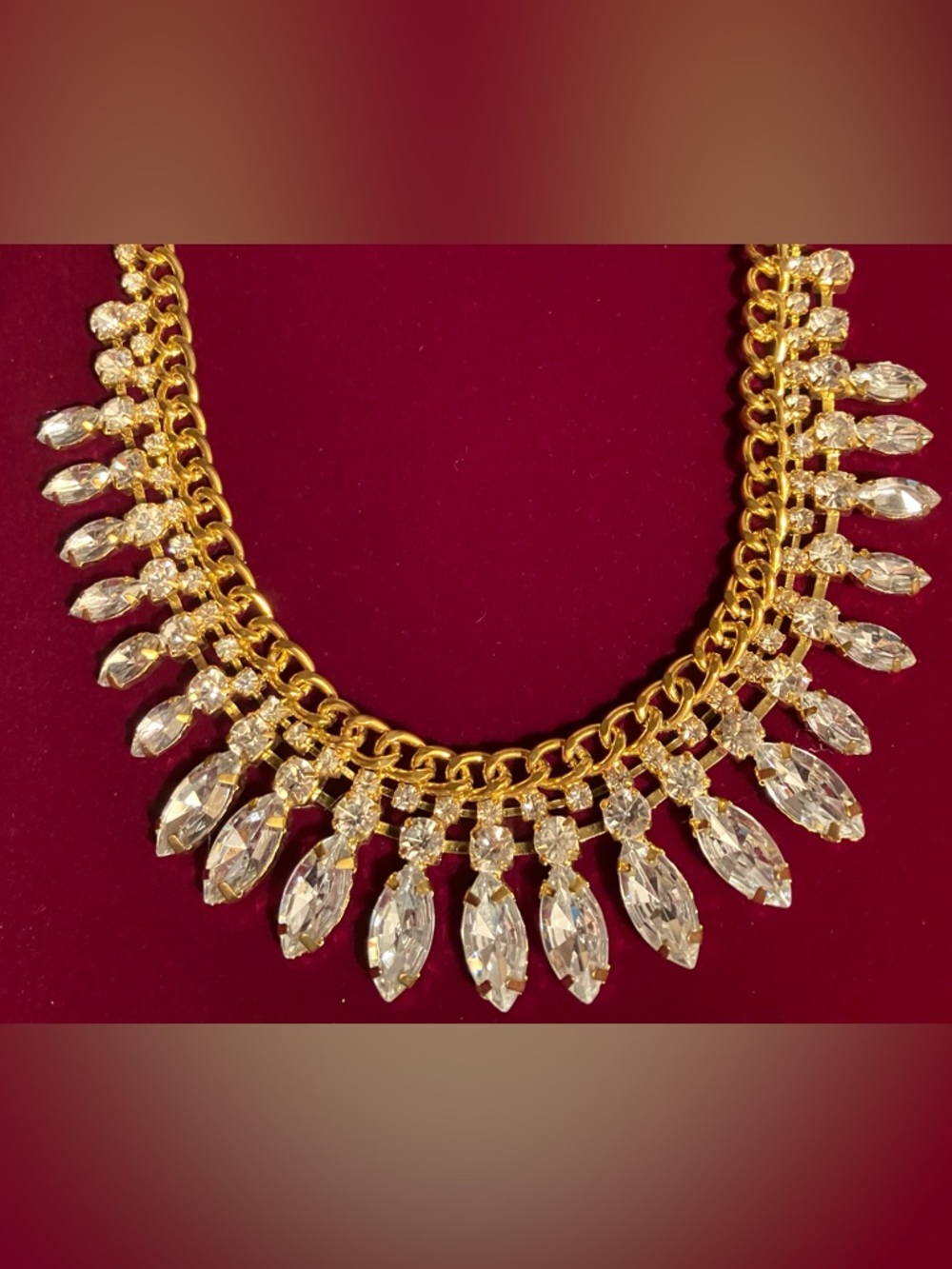 New Lab Grown Marquise Diamond Necklace in Jewelers Box